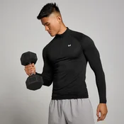 Moška brezšivna majica Tempo Pillar Graphic Seamless 1/4 Zip MP – črna - XXXL