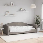 shumee vidaXL Kavč z ležiščem, taupe, 100x200 cm, oblazinjenje iz blaga