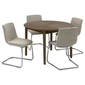 SKANSNÄS/LUSTEBO Miza in 4 stoli, rjava bukev/Viarp bež/rjava, 115/170 cm