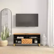 Vidaxl vidaXL TV omarica rjava in črna 100x33,5x46 cm masiven mangov les