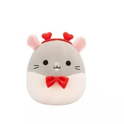 Squishmallows: Rusty siva podgana z metuljčkom in naglavnim trakom s srčki - 20 cm