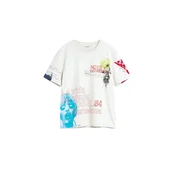 Desigual Majica azur / temno rdeča / črna / bela