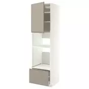 METOD / MAXIMERA Visoki element za ugradne uredaje, bela/Upplöv tamnobež, mat, 60x60x220 cm