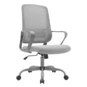 eoshop Pisarniški stol SALOMO Tip 2, siv, mrežasto naslonjalo, gugalni mehanizem, 100 kg