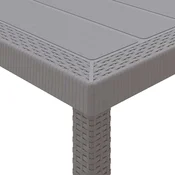 vidaXL vidaXL Zunanja miza Svetlo siva Plastika Srednja Vzdržljiva, (22015842)