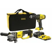 Stanley V20 SFMCK471D2 komplet orodja udarni vijačnik + brusilnik 2x2 Ah mehka torba