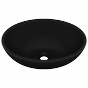 MAISON CHIC Razkošen Umivalnik - Kopalna umivalnik - Lavabo ovalen mat črn 40x33 cm keramičen, (21669658)