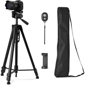 Amazon Basics nastavljivo stojalo za telefon 152cm z daljincem, črno