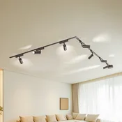 Lindby Sistem tirnic 48V Lumaro, reflektorji, 7-stopenjski, črn, O 4 cm - Dnevna soba/jedilnica - Sodobni - Aluminij
