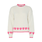 PIECES Pulover PCJOVE roza/bela