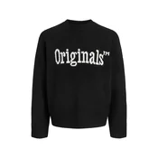 JACK & JONES Pulover JORMONTREAL OLLIE črna/bela