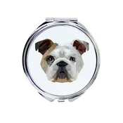 Angleški buldog, Bulldog - ogledalo s fotografijo in geometrijskim napisom