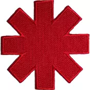 Red Hot Chili Peppers Asterisk Cut-Out Red Border Našitek za šivanje