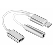 aptel Adapter USB-C (M)/USB-C (F) + mini Jack 3.5