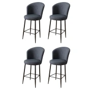 Hanah Home Set barskih stolica Fora, 4 komada, Antracit-crni