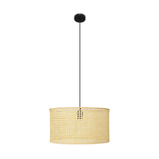 Luster na sajli ALBA 1xE27/60W/230V pr. 45 cm ratan/crna