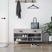 Klupa za cipele siva boja betona 102x35x55 cm konstruirano drvo