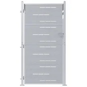 Vidaxl Vrtna vrata s ključavnico srebrna 85 x 174 cm Nerjaveče jeklo