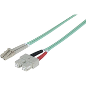 Intellinet Network Solutions Fiber Optic Patch Kabel, Duplex, Multimode, LC/SC, 50/125 µm, OM3, 2.0 m (7.0 ft.), aqua (750158)