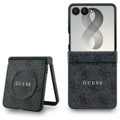 GUESS GUHMZF8P4MSEGCK za Samsung Galaxy Z Flip8 zadnji ovitek iz PU usnja 4G Magnetic - črn