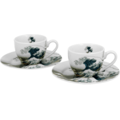 Duo Set 2 skodelic + krožnika Veliki val, 110 ml porcelan, darilna embalaža, 5216
