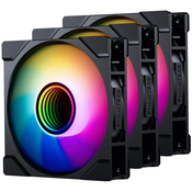 PHANTEKS PHANTEKS M25 Gen2 PWM D-RGB ventilator, 3 kos, z obrnjenimi lopaticami, 120 mm, črna