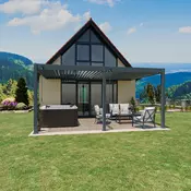 Bioklimatska pergola Antares — Stenska/3.6 x 5.3/Antracit/Ročni
