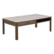 Bež-temno rjava klubska mizica s keramično ploščo 70x130 cm Southampton – Actona