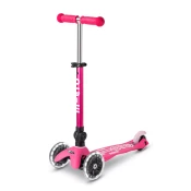 Micro - Mini Deluxe zložljiv skiro z LED kolesi, Pink