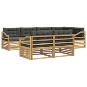 Set vanjskih sofa s jastukom 7 pcs Bijela i antracit Poliester
