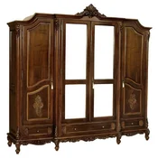 Casa Padrino luxury baroque bedroom cabinet dark brown - Magnificent solid wood cabinet with 4 doors and 3 drawers - Baroque wardrobe - Baroque bedroom furniture