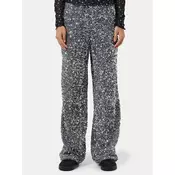 Noisy May Hlače iz tkanine Mia 27032396 Srebrna Loose Fit