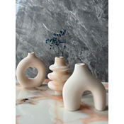 Aberto Design Set vaza Glamour Candle 5ST, 8x8x10 cm , 3 komada, Bež