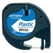 Traka za etikete DYMO LetraTag 59422 12 mm x 4 m plastična bijela pozadina crna tinta S0721660