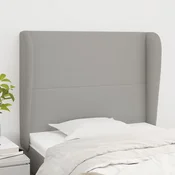vidaXL Vzglavje z ušesi svetlo sivo 93x23x118/128 cm blago