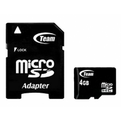 TEAM GROUP Micro SDHC 4GB Class 10+SD Adapter TUSDH4GCL1003 crni