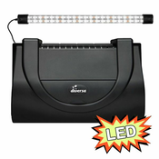 Akvarijski pokrov (50x25 cm) z osvetlitvijo LED EXPERT 10W - ČRN, raven