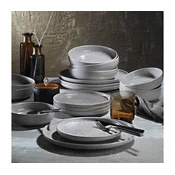 24-delni jedilni set, siva/porcelan