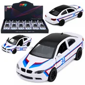 Športni avtomobil LEAN TOYS, kovinski, pull-back, vrata se odpirajo, bel 1:32