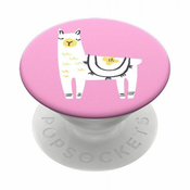 PopSocket ANIMAL FRIENDS Llama Glama PopGrip O 39.74 mm Swappable Wireless Charging Compatible Illustrated Llama on Pink 800945