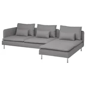 SÖDERHAMN Sofa 4-sed i lenjivac, i bez stranice Tonerud/siva