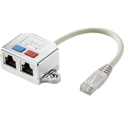 Renkforce Renkforce RJ45 omrežni T-adapter CAT 6 [2x RJ45 vtičnica - 1x RJ45 vtič] 15.00 cm kovinska, (20428655)