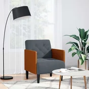 vidaXL Kavč z nasloni za roke temno siv 55 cm žamet
