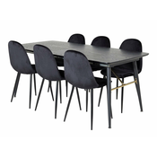 jedilnica set Dallas 1580 (Črna) 75x90x180cm