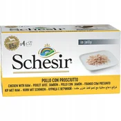 SCHESIR Vlažna hrana za pse, Multipak, Piletina i šunka, 4 x 85g