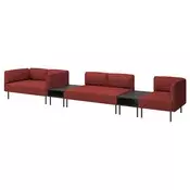 LILLEHEM Modul. sofa 5-sed s pom. stocicem, Gunnared/smede-crvena metal