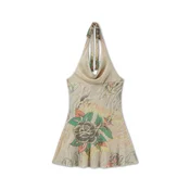 Ed Hardy Poletna obleka Tiger ecru / svetlo rumena / žad / svetlo rdeča