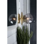 Globen Lighting stenska svetilka ART DECO, medenina/siva O 16 cm IP44 - Dnevna soba/jedilnica - Dizajn - brusena medenina, dimno siva - Kovina