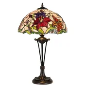 Casa Padrino luxury Tiffany table lamp lamp multicolored A� 40 x H. 64 cm - Round Tiffany desk lamp - Luxury interior - Luxury lights - Tiffany lights