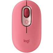 Miška LOGITECH POP, brezžična, optična, 1000dpi, USB, bluetooth, roza